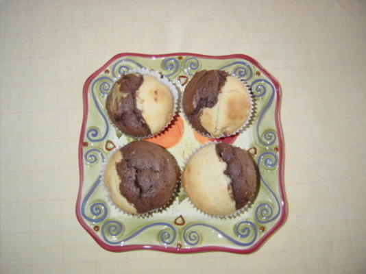 muffins de dois tons