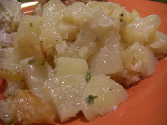 batatas no prato principal de leite