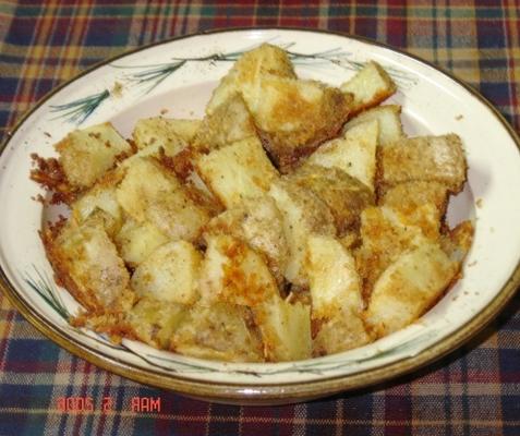 batatas parmesão assadas empanadas