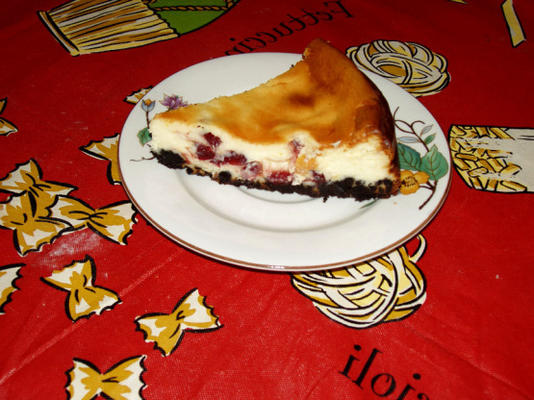 cheesecake de cranberry de chocolate branco