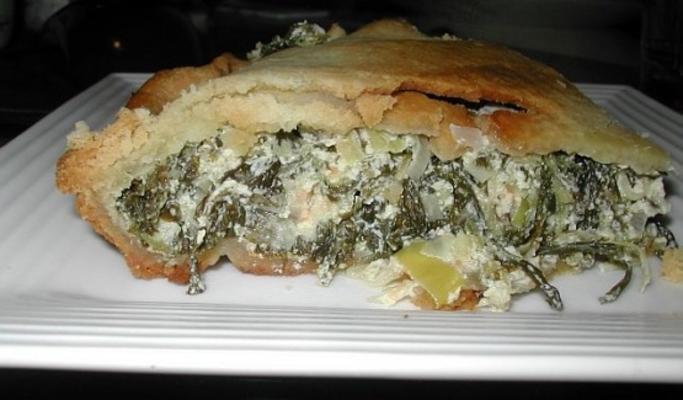 torta de espinafre e alho-poró