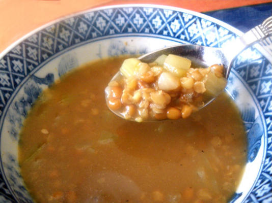 sopa de lentilha temperada marroquina