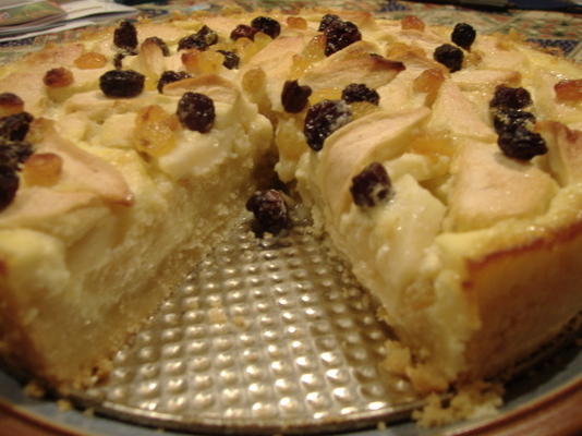 rahmapfelkuchen (bolo de creme de maçã e rum)