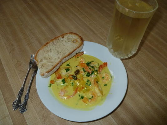 kumquat curry com camarão