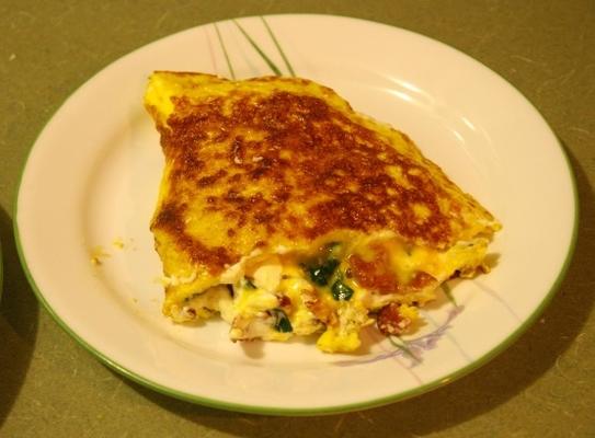 omelete de espinafre e cream cheese