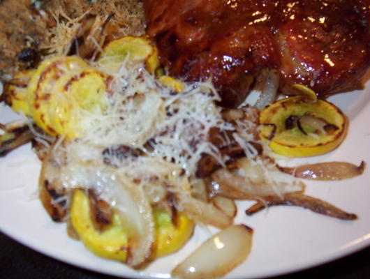 abóbora amarela com cebola e parmesão