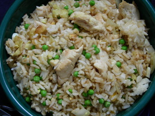 arroz frito com frango de corte curto (oamc)
