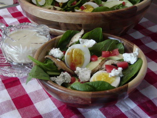 salada de espinafre manjericão com vinagrete de limão