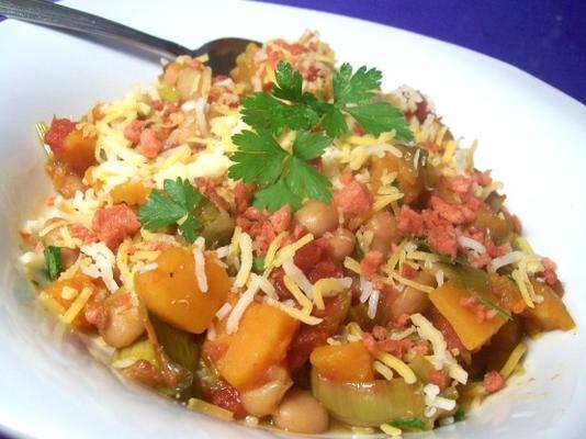 abóbora e tomate para panela de barro