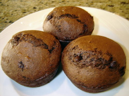 muffins de chocolate duplo (baixo teor de gordura)