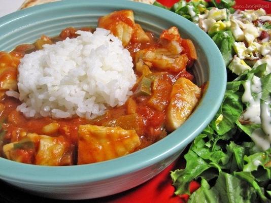 guisado de peixe e berinjela
