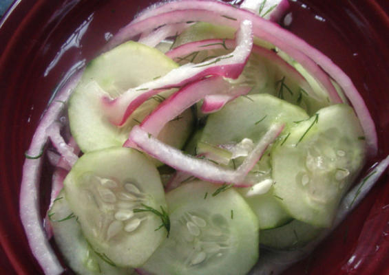 pepino e cebolas