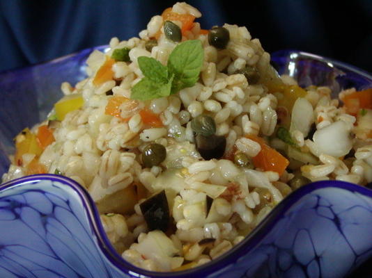 salada de cevada de menta limão