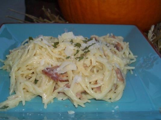 massa carbonara de baixo teor de gordura