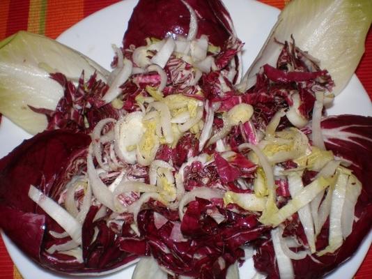 salada de radicchio e endívia
