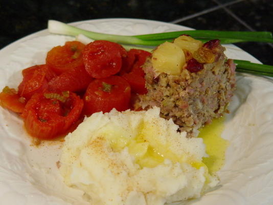 bolo de carne de presunto frutado