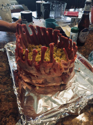 cordeiro assado de coroa com recheio de sálvia