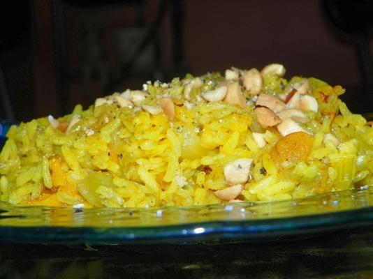 arroz de damasco gengibre com amendoim