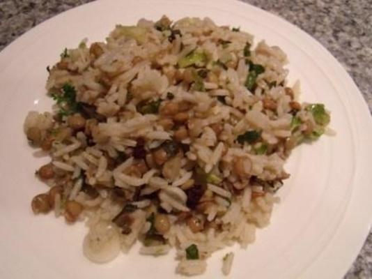 pilaf de lentilha com ervas