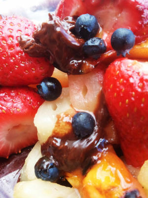 espetos de frutas de sobremesa