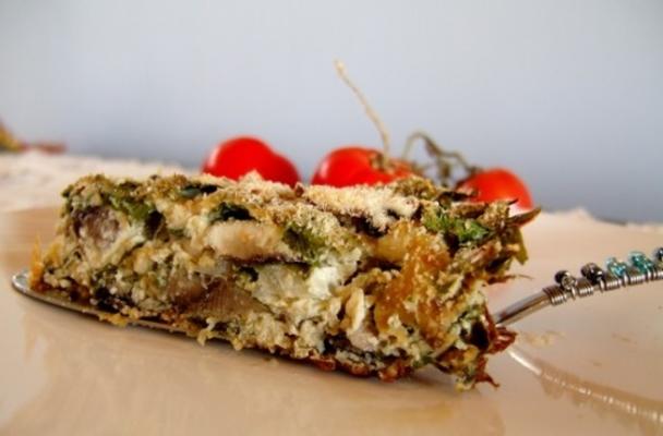 espinafre fácil e tarte de cogumelos (acompanhamento)
