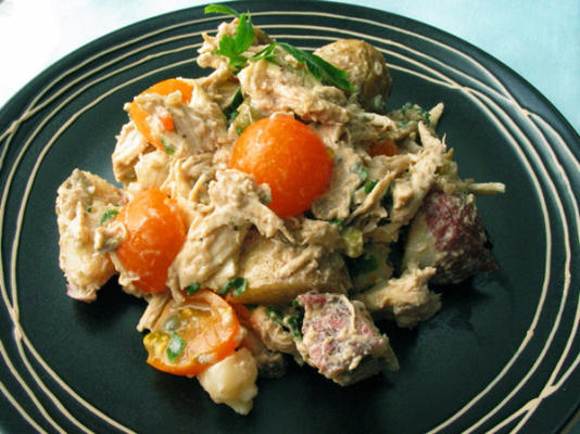 frango mediterrâneo e salada de batata