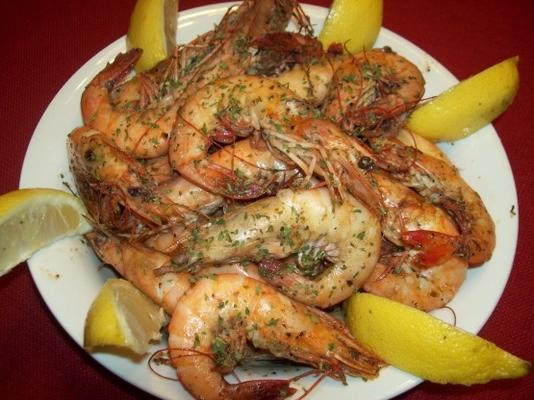 camarão frito limão com manjerona