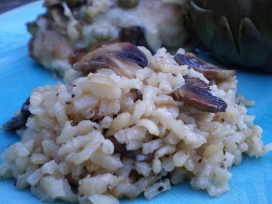 risoto de tomilho mushrooom também conhecido como arroz arborio