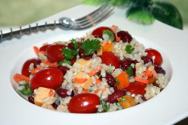 salada de feijão e arroz confete