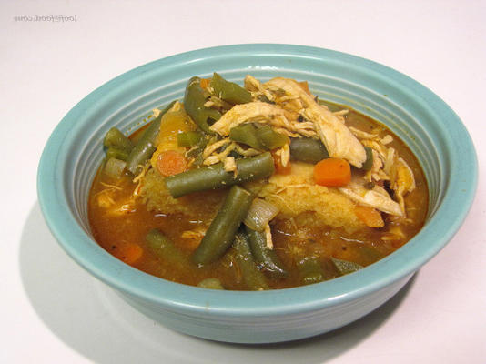 sopa picante de frango e legumes