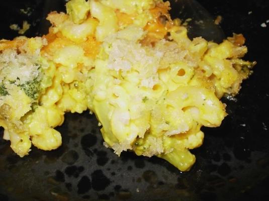 macarrão e queijo brócolis cozer