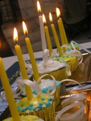 cupcakes de hanukkah menorah