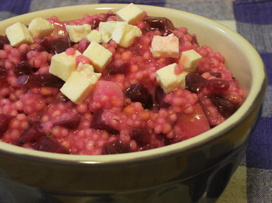 risoto de cevada pérola rosa com queijo feta