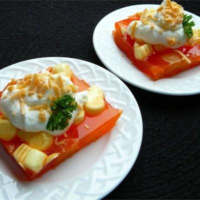 salada de gelatina de alperce-laranja