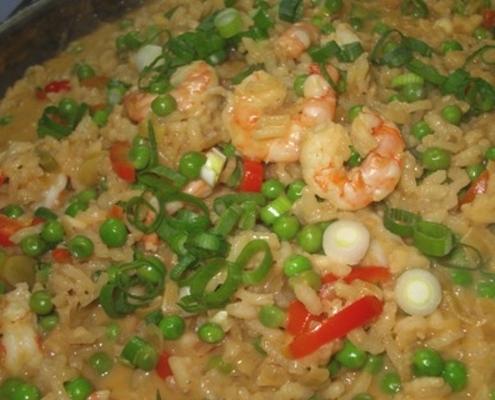 risoto de caril vermelho tailandês