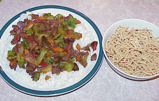 kielbasa chow mein