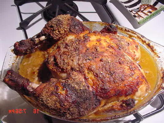 frango (frango em uma panela de bolo de carne)