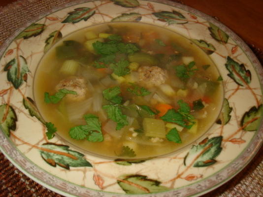 sopa de almôndega de peru da betty