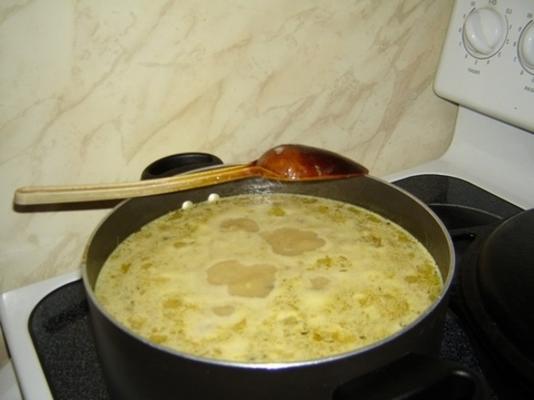 sopa de macarrão de frango caseira cremosa