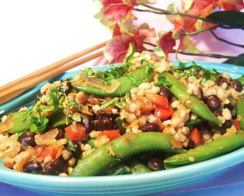 arroz e legumes coloridos