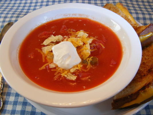 sopa de tomate fácil tex-mex