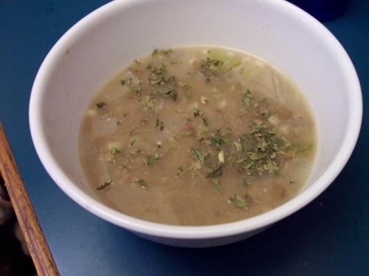 sopa inglesa de carne bovina (carne de vaca e ervilha)