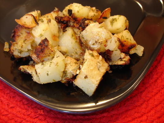 batatas grelhadas com crosta de dijon