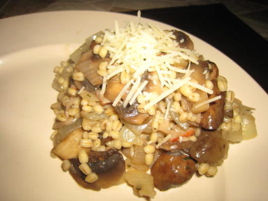 risoto de cevada de cogumelos