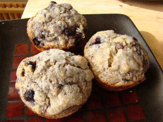 muffins de mirtilo temperados