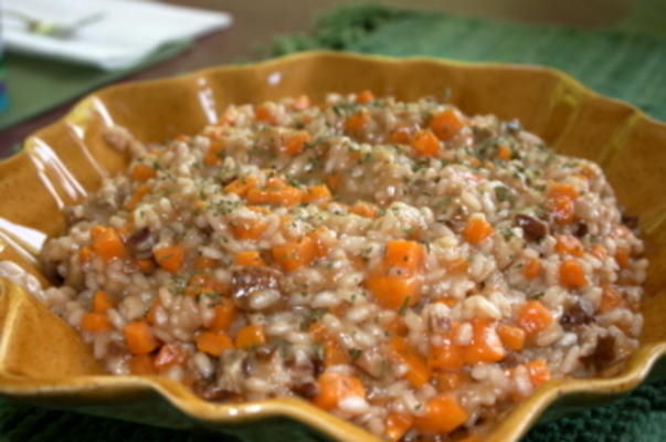 batata doce e risoto de nozes