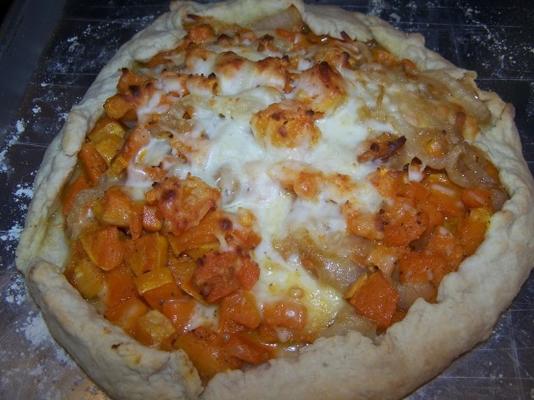 polpa de butternut e galette de cebola caramelizada