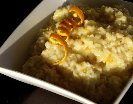 risoto de laranja com queijo fontina