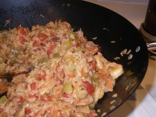 camarão jambalaya