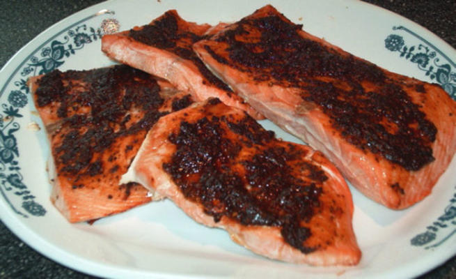 salmão frito